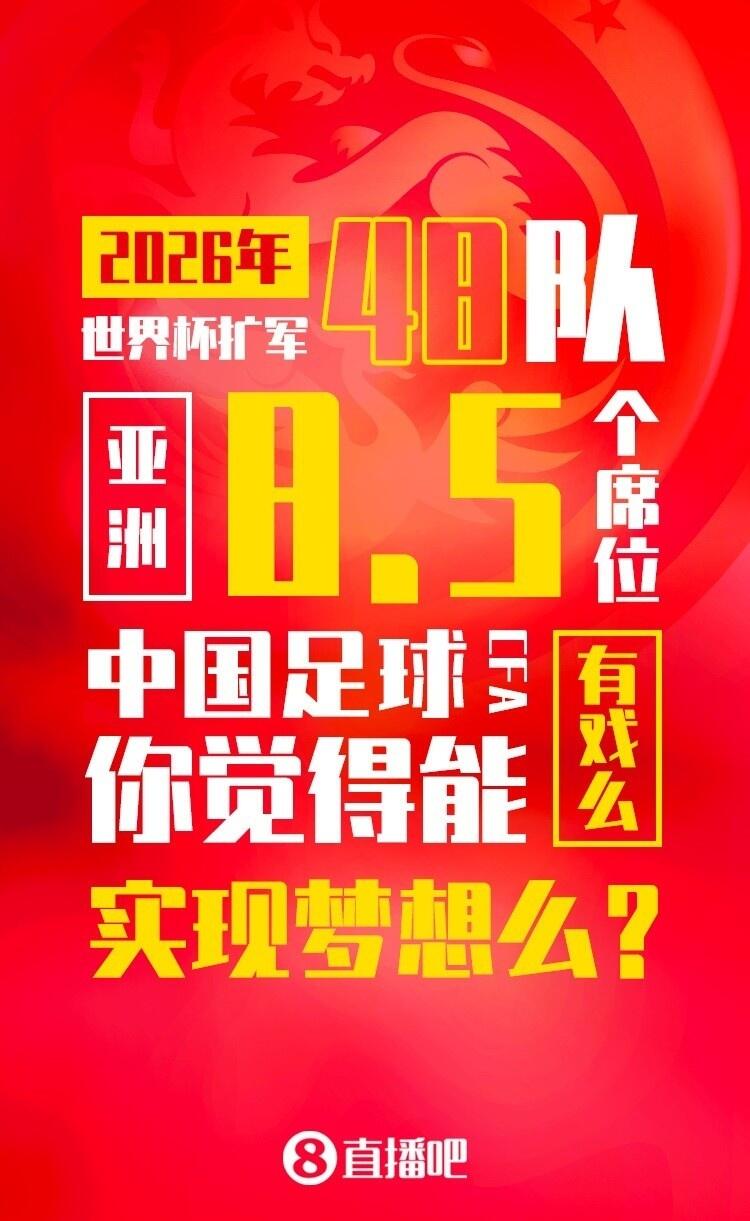 能走到哪一步？国足晋级亚洲18强赛，下届世界杯亚洲8.5个名额！